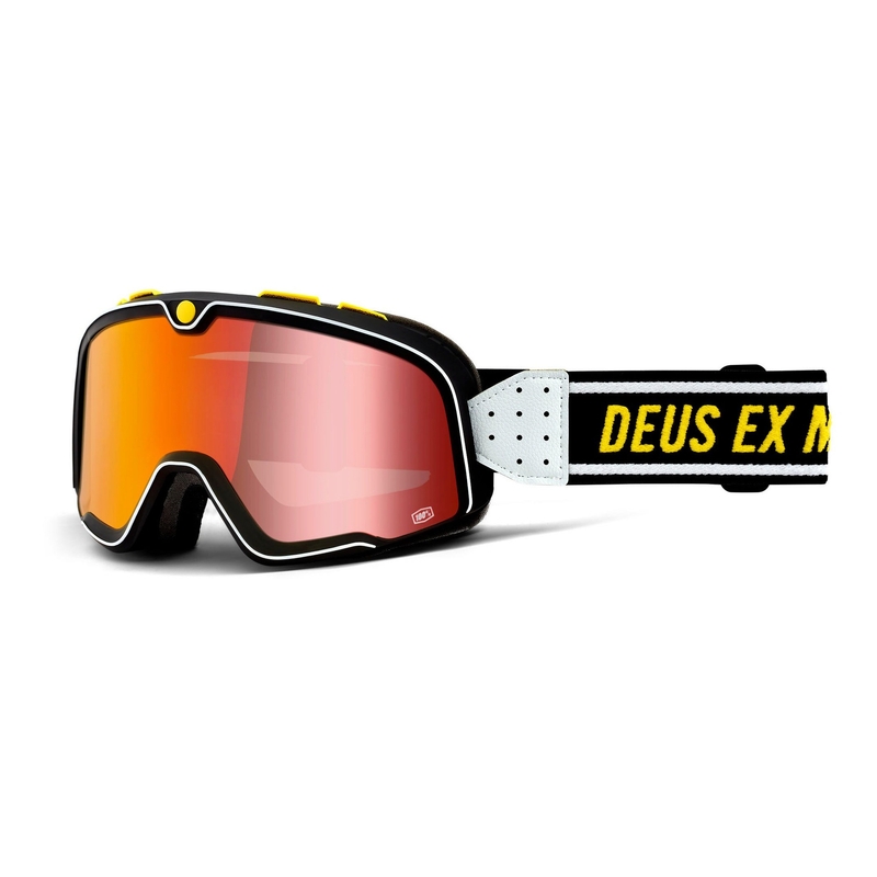 Szemüveg 100% BARSTOW Deus fekete-fehér (piros tükör plexiüveg)
