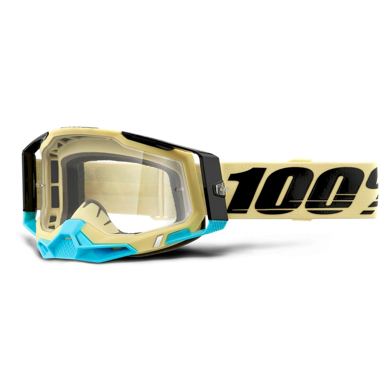 Motocross szemüveg 100% RACECRAFT 2 sárga (átlátszó plexiüveg)
