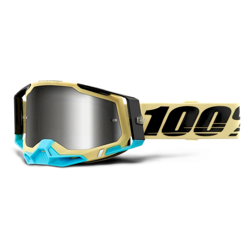 Motocross szemüveg 100% RACECRAFT 2 sárga (ezüst tükör plexiüveg)