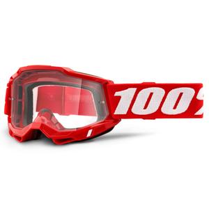 Motocross szemüveg 100% ACCURI 2 piros (átlátszó plexiüveg)