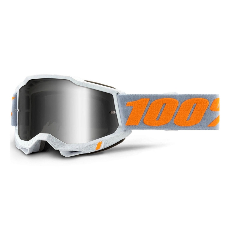 Motocross szemüveg 100% ACCURI 2 szürke (ezüst tükör plexiüveg)