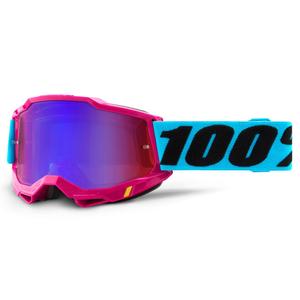 Motocross szemüveg 100% ACCURI 2 rózsaszín (piros-kék tükör plexiüveg)