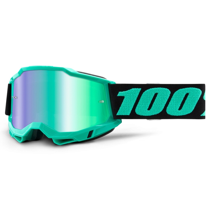 Motocross szemüveg 100% ACCURI 2 zöld (zöld tükör plexiüveg)