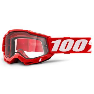 Motocross szemüveg 100% ACCURI 2 piros (dupla tiszta plexiüveg)