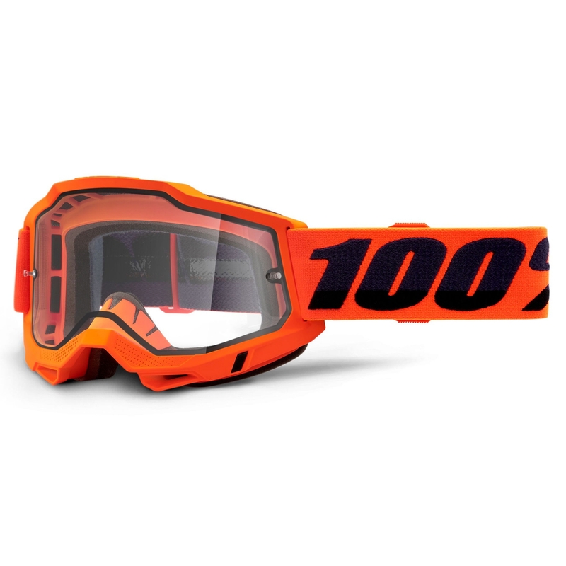 100% ACCURI 2 motokrossz szemüveg narancssárga (dupla átlátszó plexi)