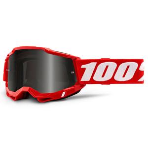 100% ACCURI 2 motokrossz szemüveg piros (füstös plexi)