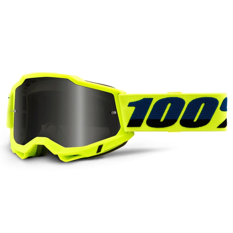 100% ACCURI 2 motokrossz szemüveg fluo sárga (füstös plexi)