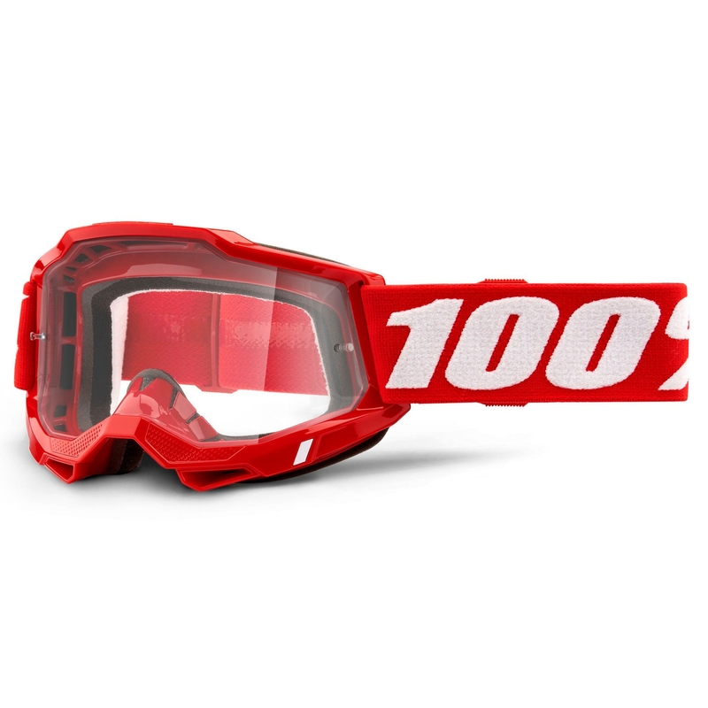 Motocross szemüveg 100% ACCURI 2 OTG piros (átlátszó plexiüveg) kiárusítás