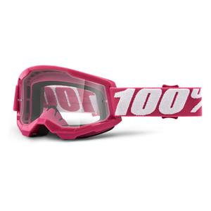 Motocross szemüveg 100% STRATA 2 Fletcher rózsaszín (átlátszó szemellenző)
