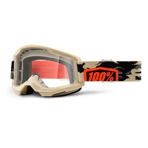 Motocross szemüveg 100% STRATA 2 Kombat bézs (tiszta plexiüveg)