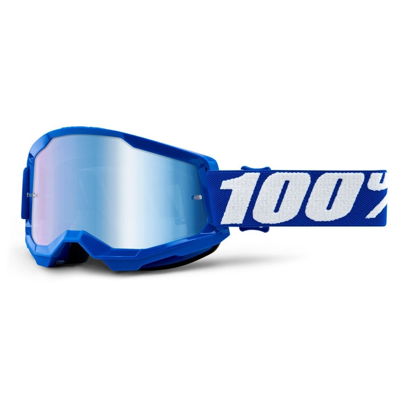 Motocross szemüveg 100% STRATA 2 kék (kék tükör plexiüveg)
