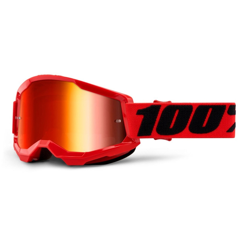 Motocross szemüveg 100% STRATA 2 piros (piros tükör plexiüveg)