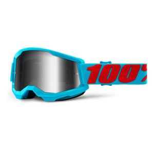 Motocross szemüveg 100% STRATA 2 Csúcskék (ezüst tükör plexiüveg)