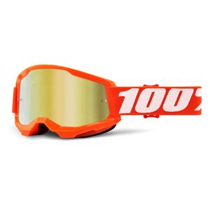 Motocross szemüveg 100% STRATA 2 Narancsnarancs (arany tükör plexiüveg)