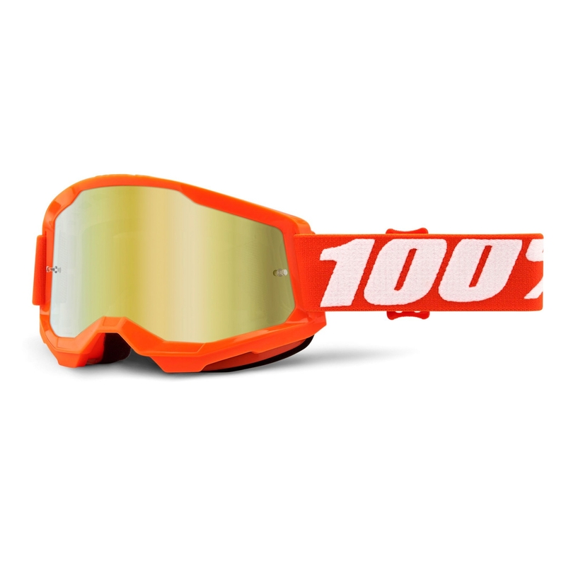 Motocross szemüveg 100% STRATA 2 Narancsnarancs (arany tükör plexiüveg)
