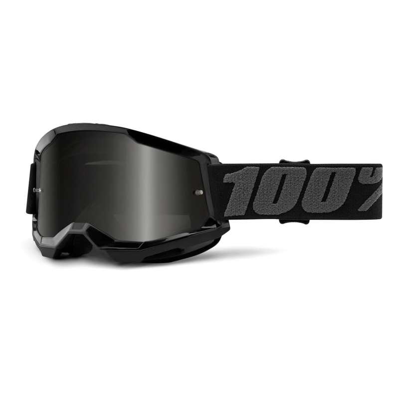Motocross szemüveg 100% STRATA 2 fekete (füstplexi)