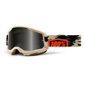 Motocross szemüveg 100% STRATA 2 Homok kombat bézs (füstplexi)