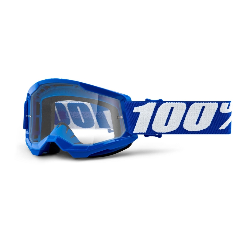 Gyermek motocross szemüveg 100% STRATA 2 kék (átlátszó plexiüveg)