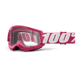 Gyerek motocross szemüveg 100% STRATA 2 rózsaszín (átlátszó plexiüveg)