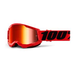 Gyerek Motocross szemüveg 100% STRATA 2 piros (Red Mirror plexiüveg)
