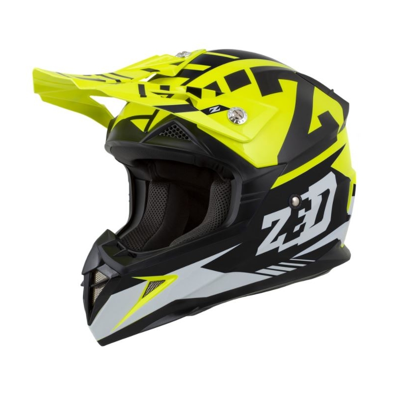 ZED X1.9 motocross sisak fekete-fehér-fluo sárga
