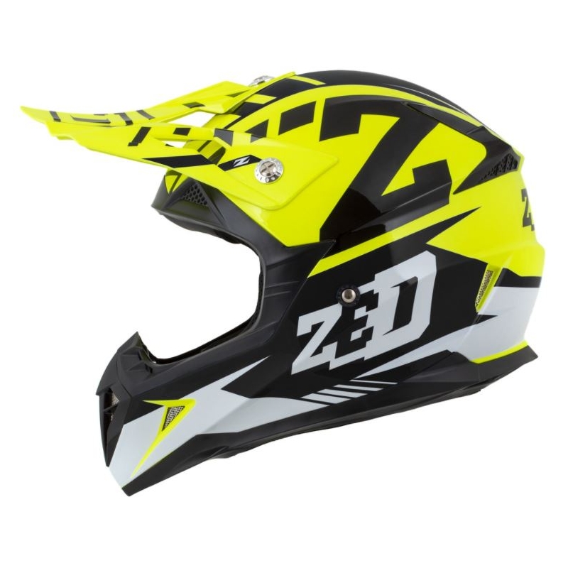 ZED X1.9 motocross sisak fekete-fehér-fluo sárga