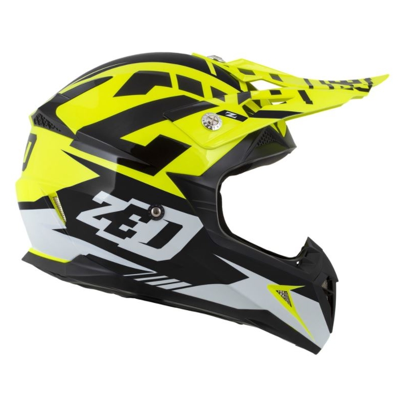 ZED X1.9 motocross sisak fekete-fehér-fluo sárga