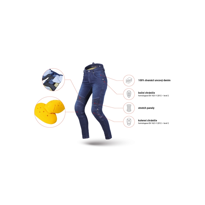 Street Racer Spike II Slim fit CE női motoros farmer kék