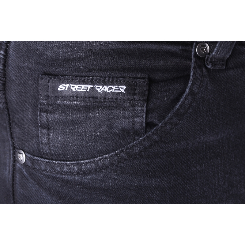 Street Racer Spike II CE rövidített motoros farmer fekete