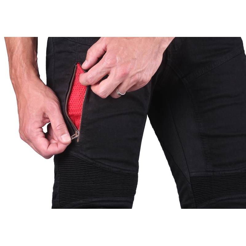 Street Racer Stretch II CE motoros farmernadrág fekete