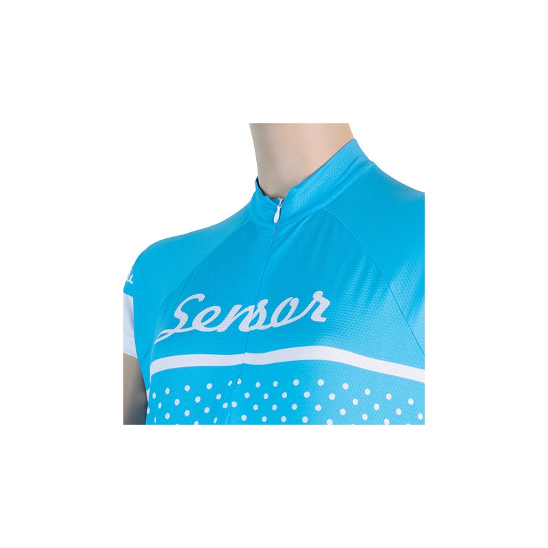 Dámský dres Sensor Dots modrý - krátký rukáv výprodej