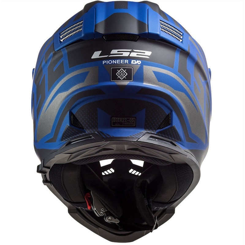 Enduro sisak LS2 MX436 Pioneer EVO Master fekete-ezüst-kék
