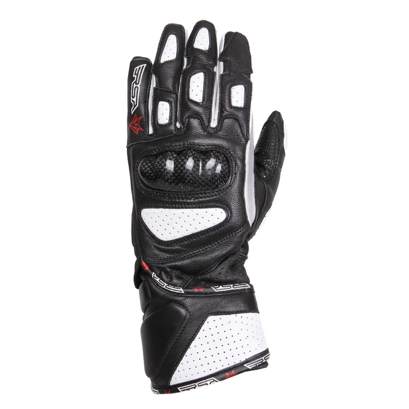 Női motoros kesztyű RSA RX-1 fekete-fehér - II.class