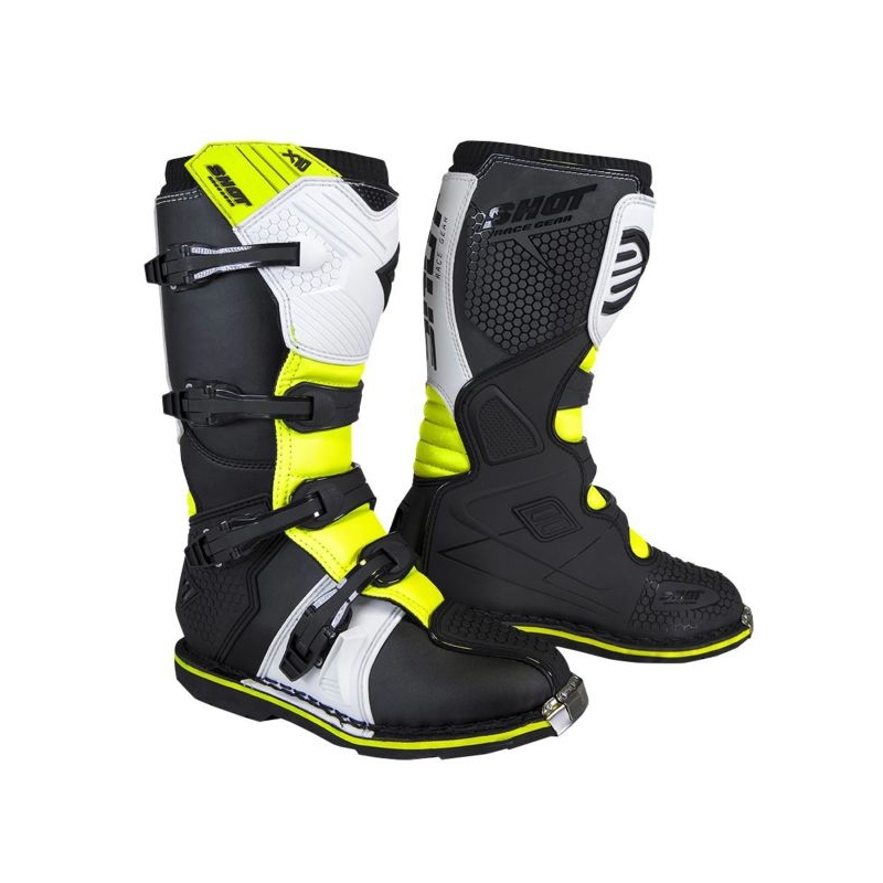 Motoros cipők Lövés X10 2.0 fehér-fluo sárga kiárusítás