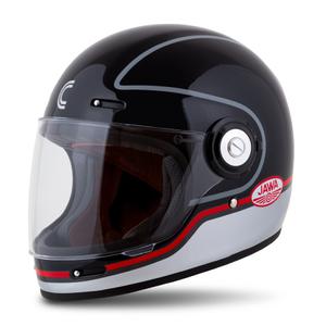 Integrált sisak motorkerékpárhoz Cassida Fibre Jawa Sport fekete-ezüst-piros