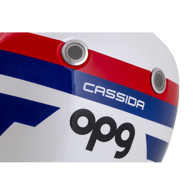 Integrált sisak cassida Fibre OPG fehér-kék-piroshoz