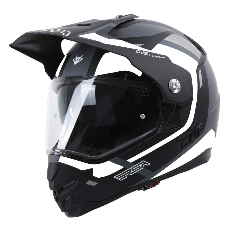RSA MX-01 EVO enduro bukósisak fekete-fehér-szürke kiárusítás