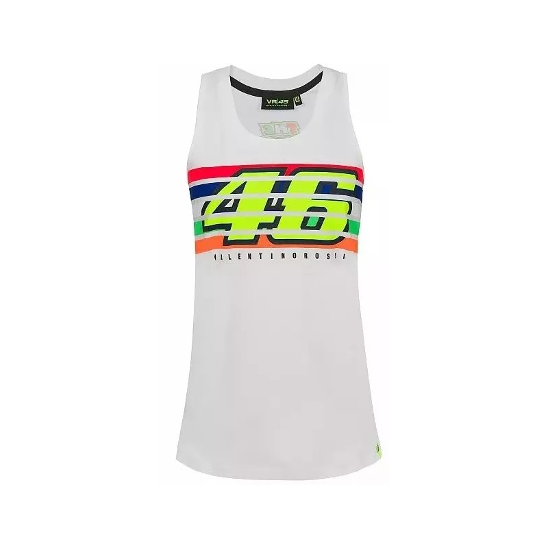 Női tank felső VR46 Valentino Rossi STRIPES fehér