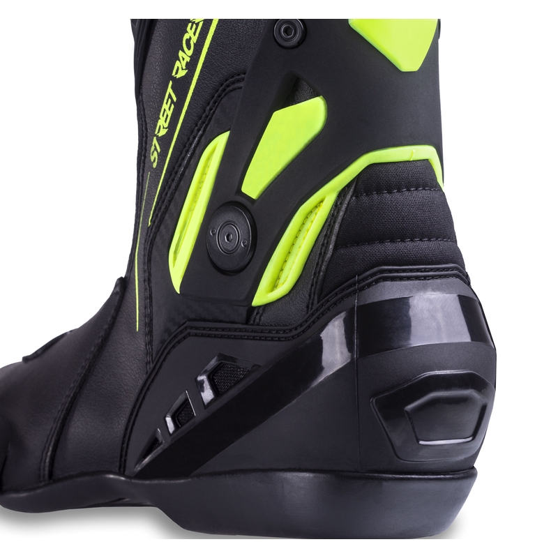 Street Racer GTR motoros csizma fekete-fluo sárga