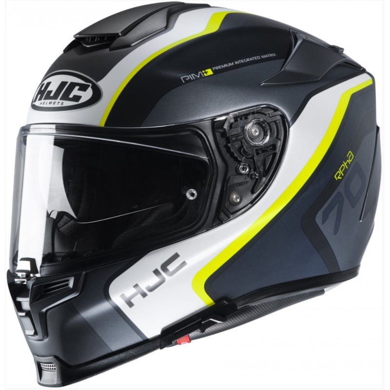 Beépített motoros sisak HJC RPHA 70 Kroon MC4HSF szürke-fehér-sárga