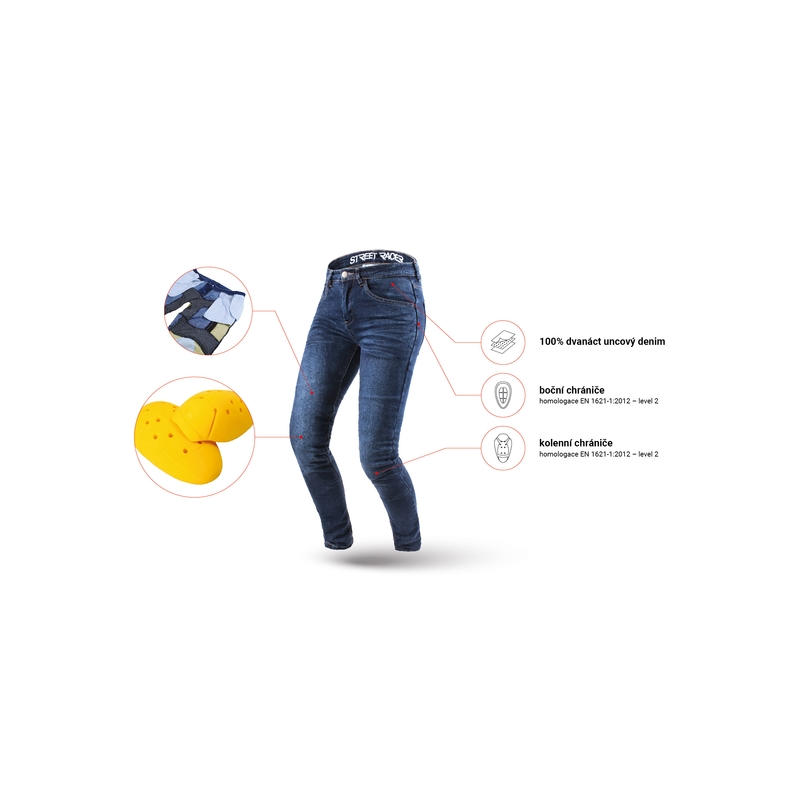 Női motoros farmer Street Racer Daily blue - Ii.class