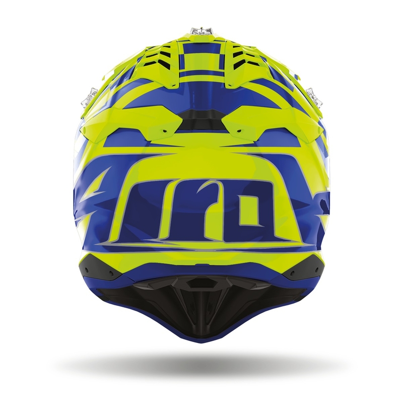 Motocross Sisak Airoh Aviator 3.0 TC21 2022 kék-fluo sárga fényes kiárusítás