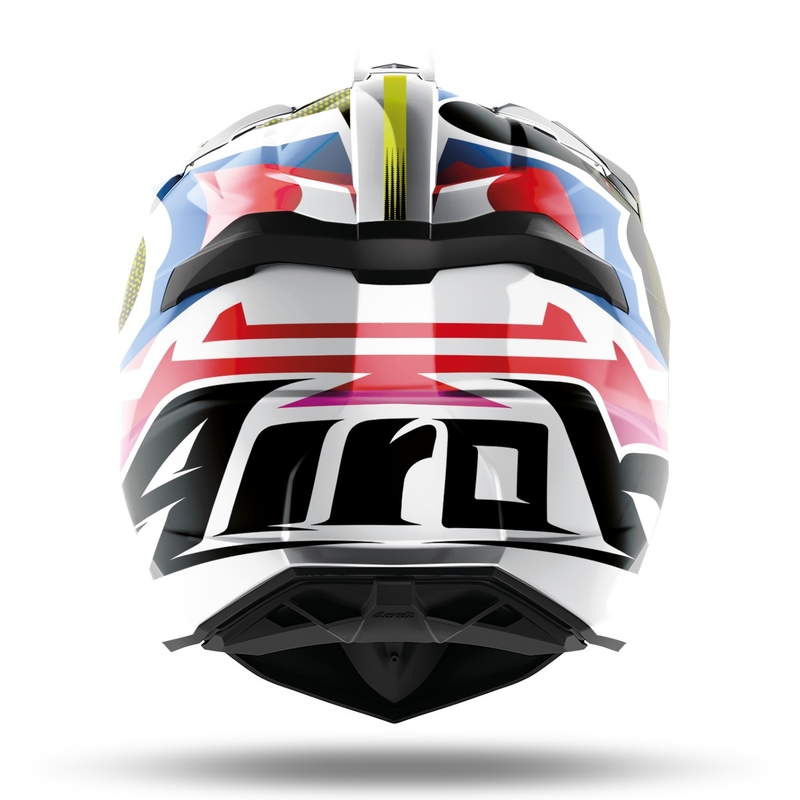 Motocross sisak Airoh Strycker View 2022 kék-rózsaszín-fehér fényes