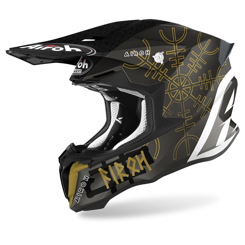 Motocross Sisak Airoh Twist 2.0 Sword 2021 Fehér-arany-szürke kiárusítás