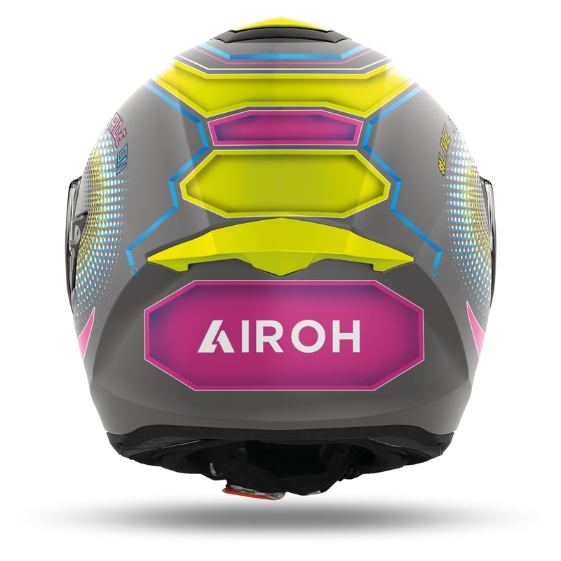 Integrált motoros sisak Airoh ST.501 Power 2022 szürke-kék-rózsaszín-fluo sárga matt kiárusítás