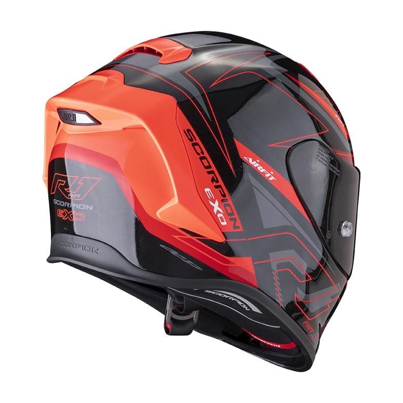 Beépített motoros sisak Scorpion EXO-R1 Air Gaz fekete-piros