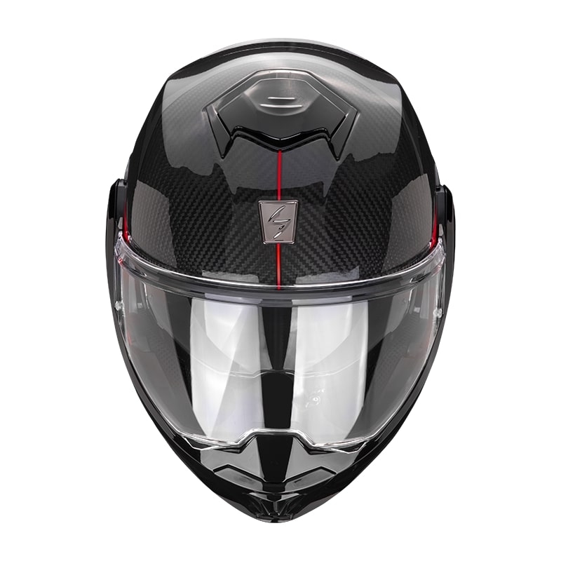 Flip sisak Scorpion EXO-TECH Carbon Top fekete-piros
