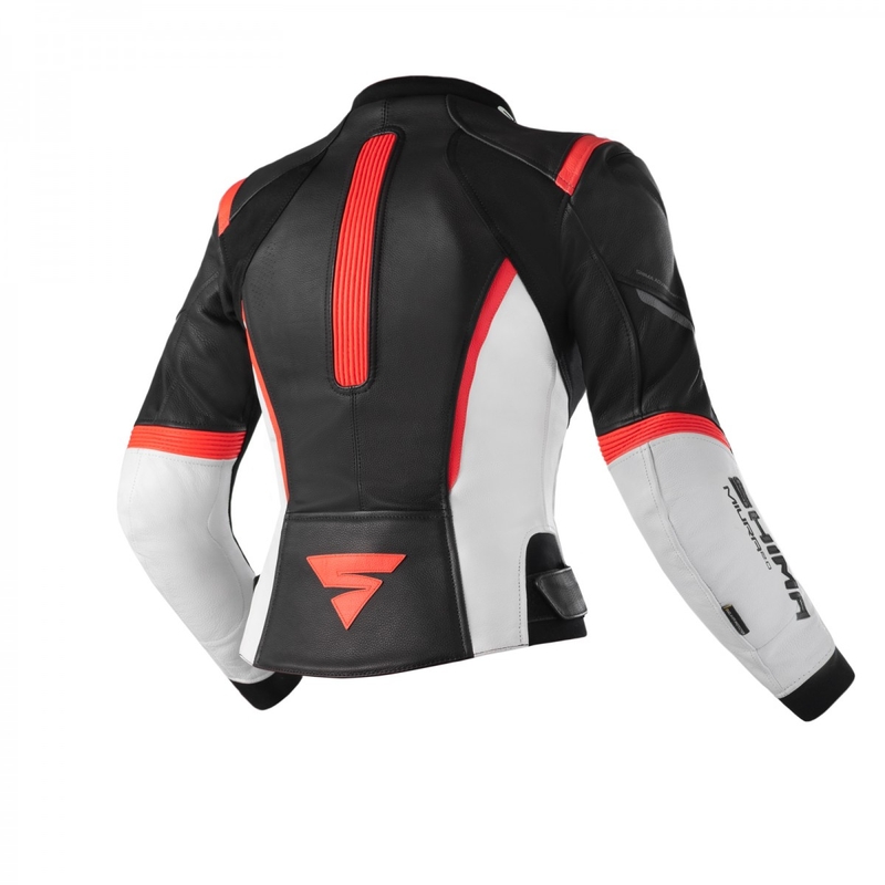 Shima Miura 2.0 női motoros kabát fekete-fehér-fluo piros