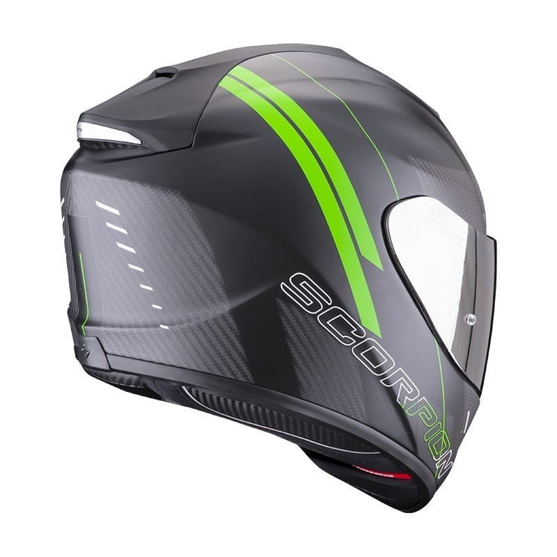 Beépített motoros sisak Scorpion EXO-1400 Carbon Air Drik fekete-zöld matt