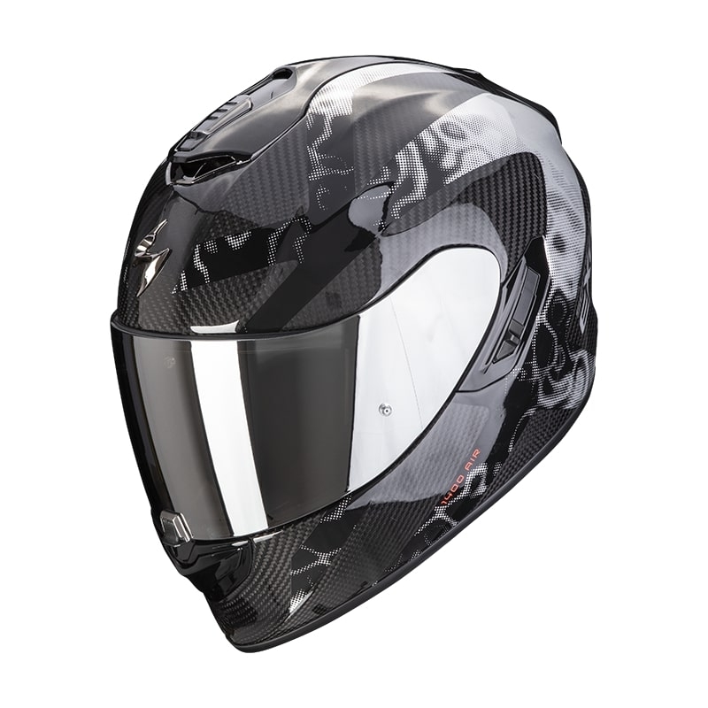 Beépített motoros sisak Scorpion EXO-1400 Carbon Air Cloner ezüst